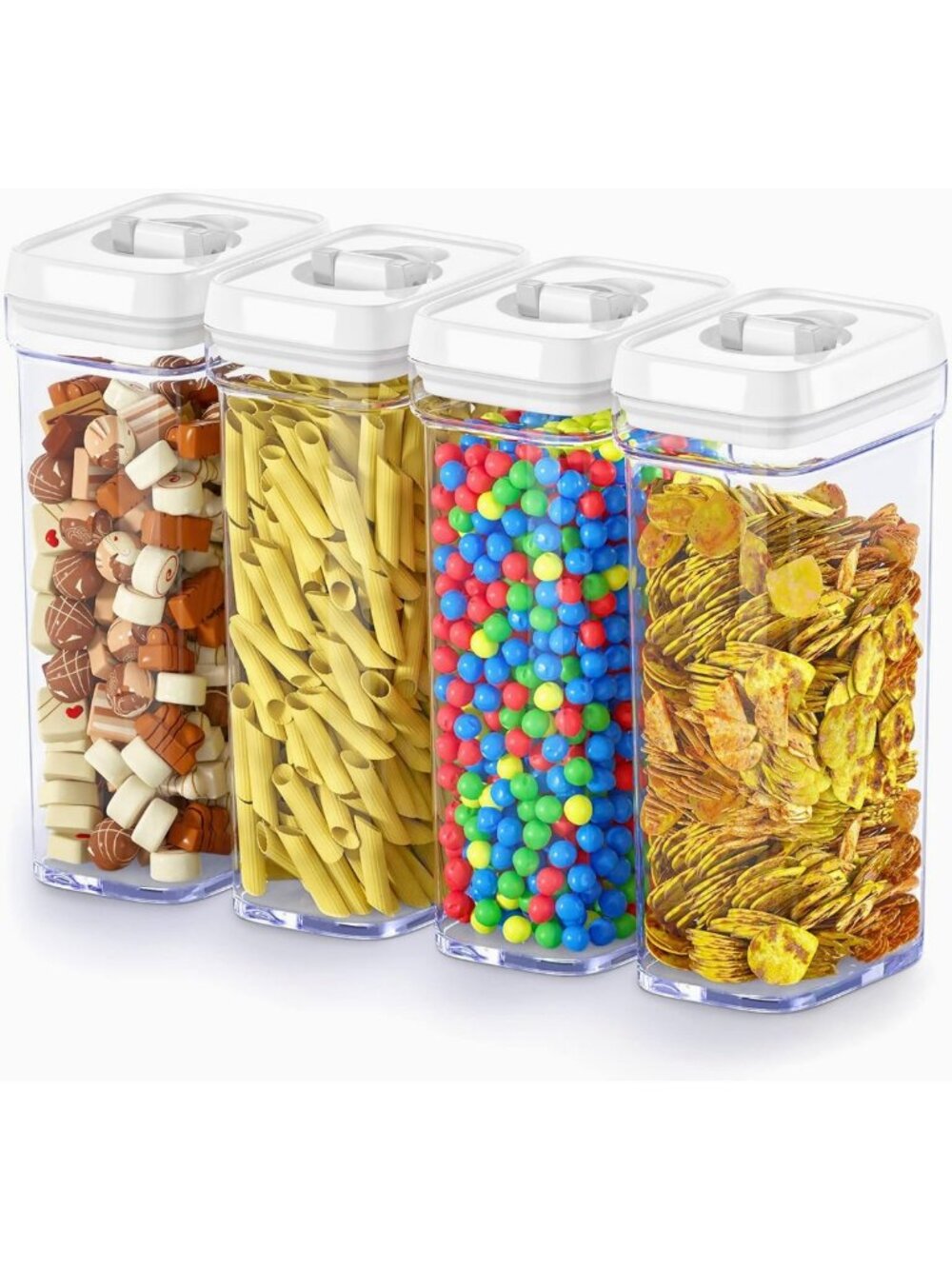 Airtight Food Storage Containers Set - 4PC Clear Kitchen Organizers, BPA-Free